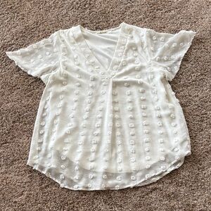 JODIFL Ivory Textured Blouse